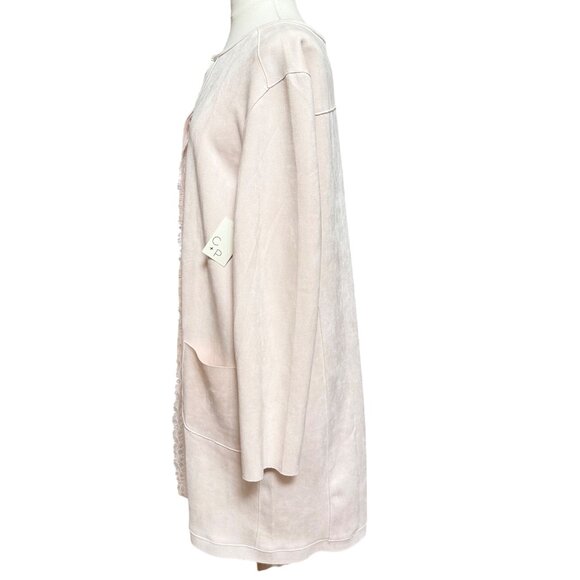 Cactus + Pearl Open Front Longline Blazer Cardigan Duster Soft Pink  XXL Stretch - Picture 2 of 11